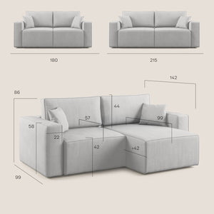 Morfeo Divano in tessuto impermeabile 180 cm  beige