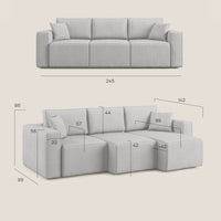 Morfeo Divano 3 sedute tessuto impermeabile 245 cm petrolio