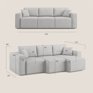 Morfeo Divano 3 sedute tessuto impermeabile 245 cm petrolio