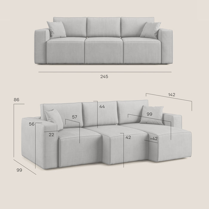 Morfeo Divano 3 sedute tessuto impermeabile 245 cm petrolio