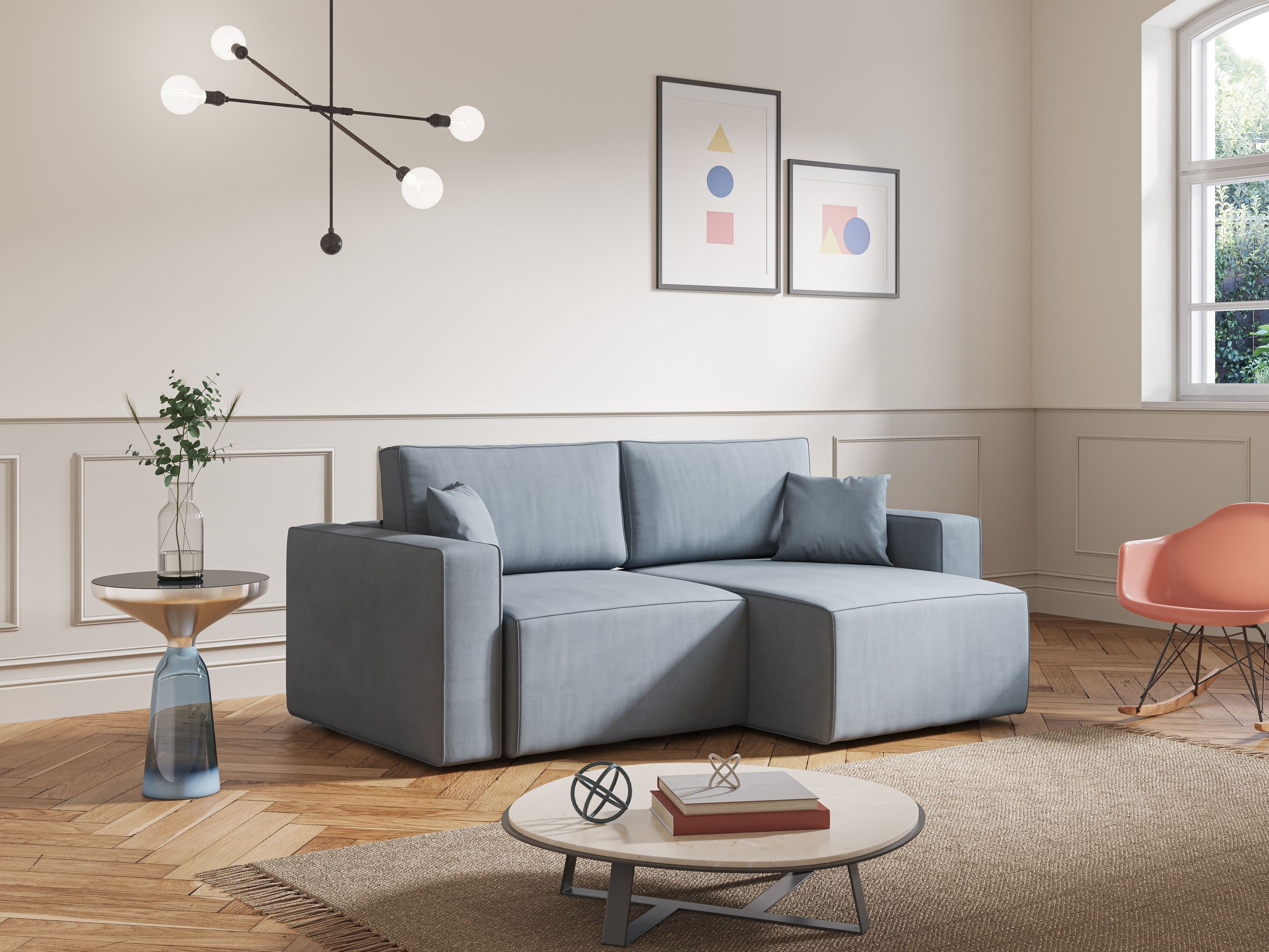 Morfeo Divano in tessuto impermeabile 180 cm  azzurro