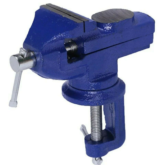 MORSA DA BANCO CON BASE GIREVOLE GANASCE 50MM INCUDINE FISSAGGIO A MORSETTO