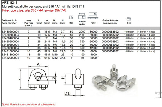 MORSETTO A CAVALLOTTO-M5-A4 PZ 4