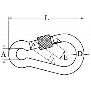 MOSCHETTONE INOX A VITE � MM.5X50