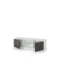 Porta TV HORBY bianco/ossido