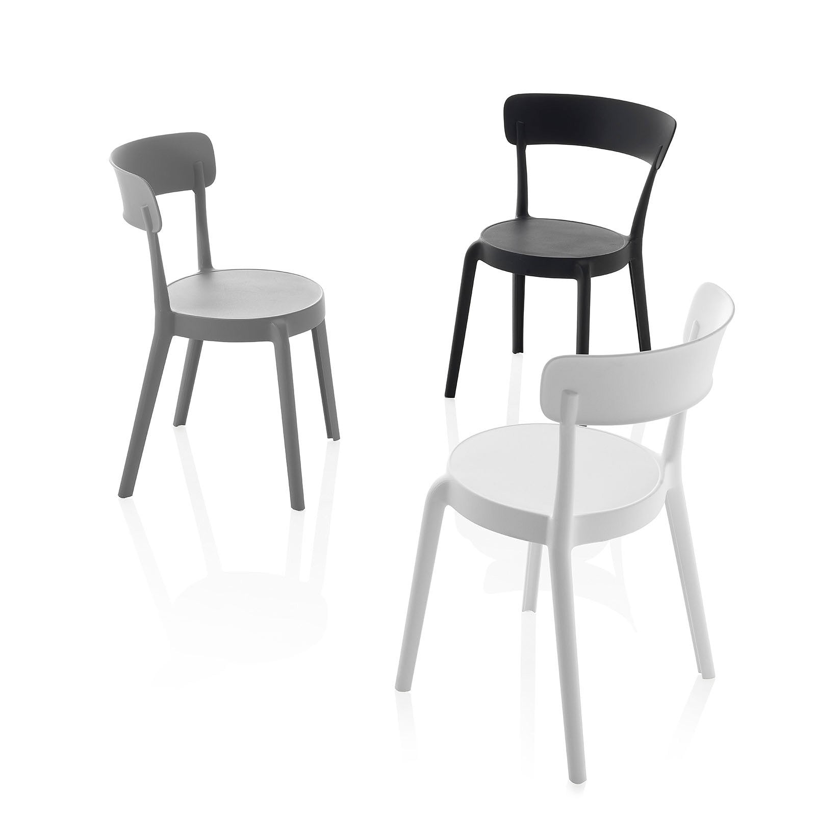 Set 4 Sedie da interno/esterno ISABEL grigio