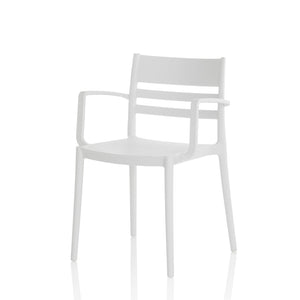 Set 4 Sedie con braccioli da interno/esterno SHYLA bianco