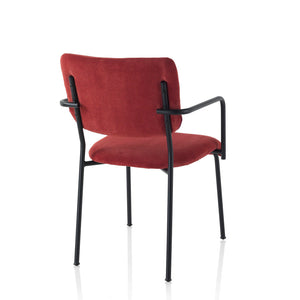Set 2 Sedie con braccioli LOIS rosso corallo