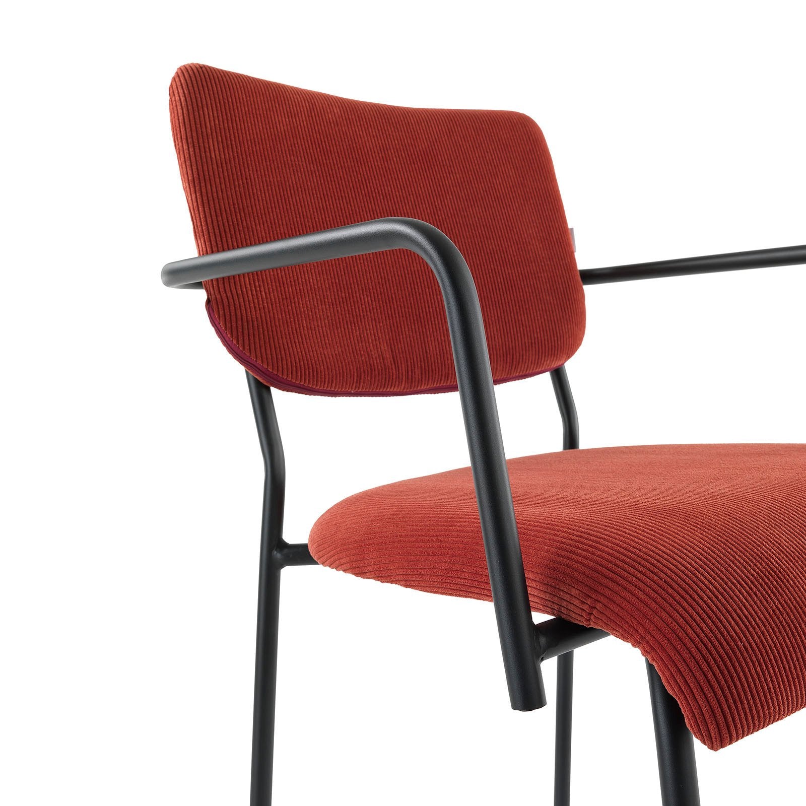 Set 2 Sedie con braccioli LOIS rosso corallo