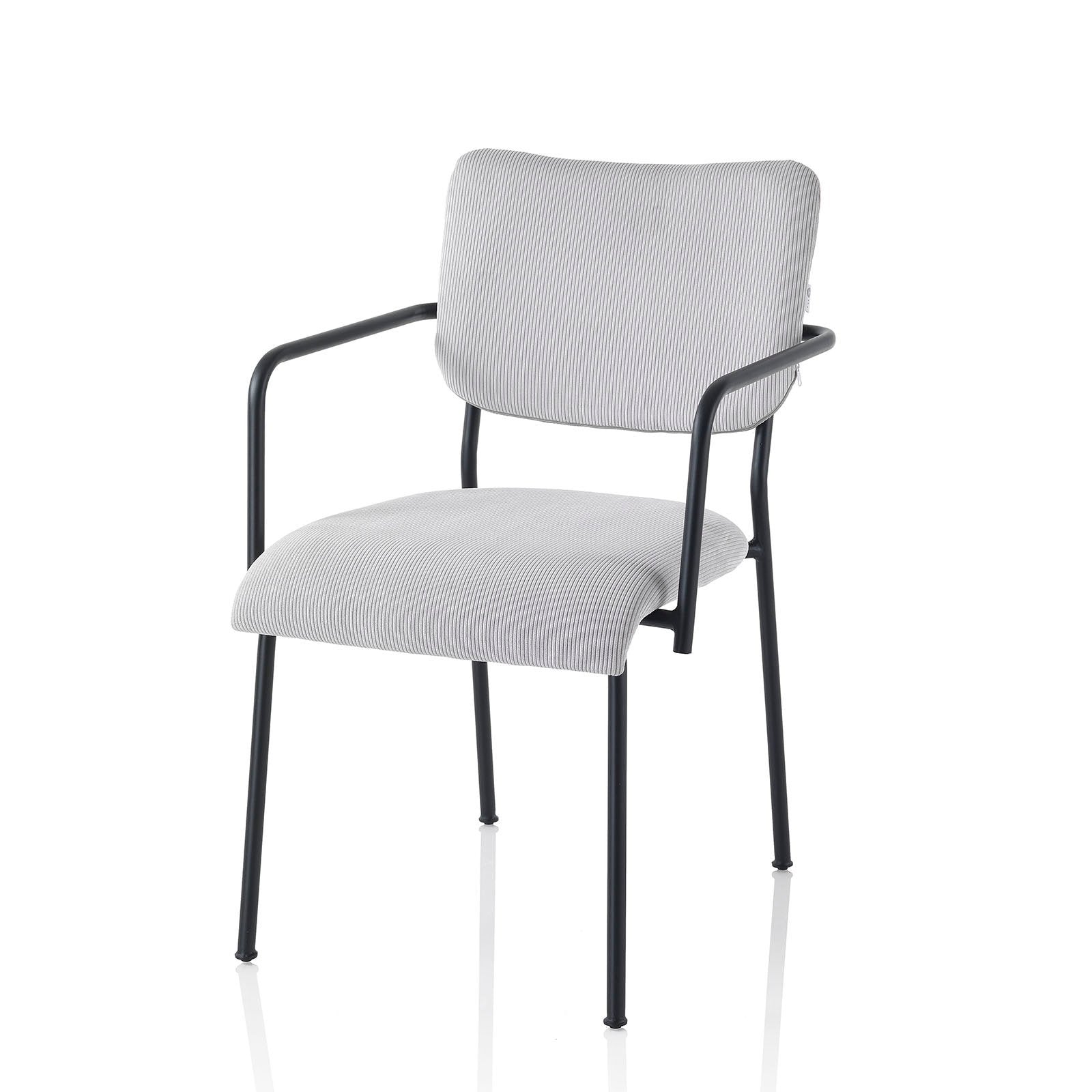 Set 2 Sedie con braccioli LOIS grigio chiaro