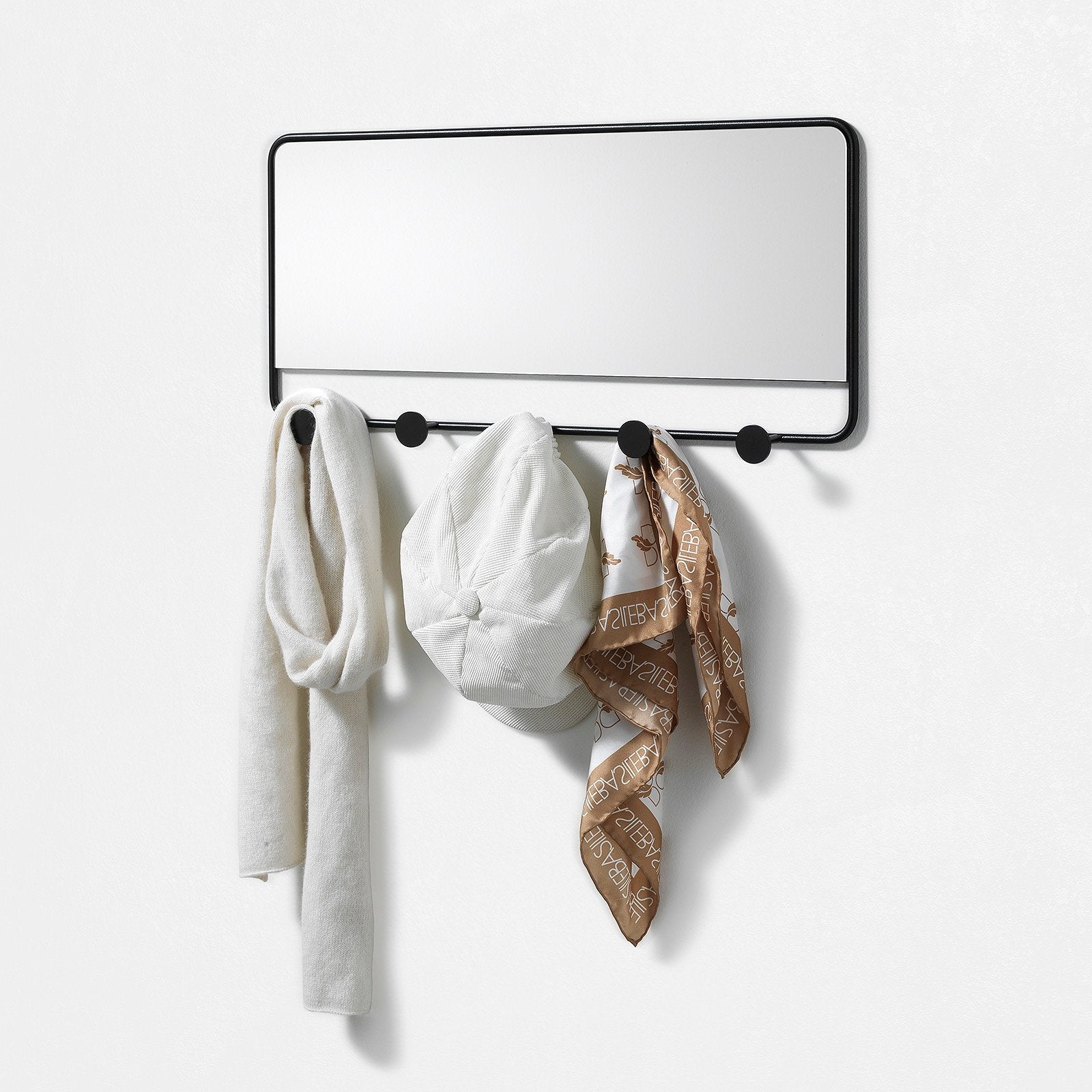 Appendiabiti con specchio MIRO nero