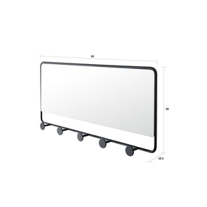 Appendiabiti con specchio MIRO nero