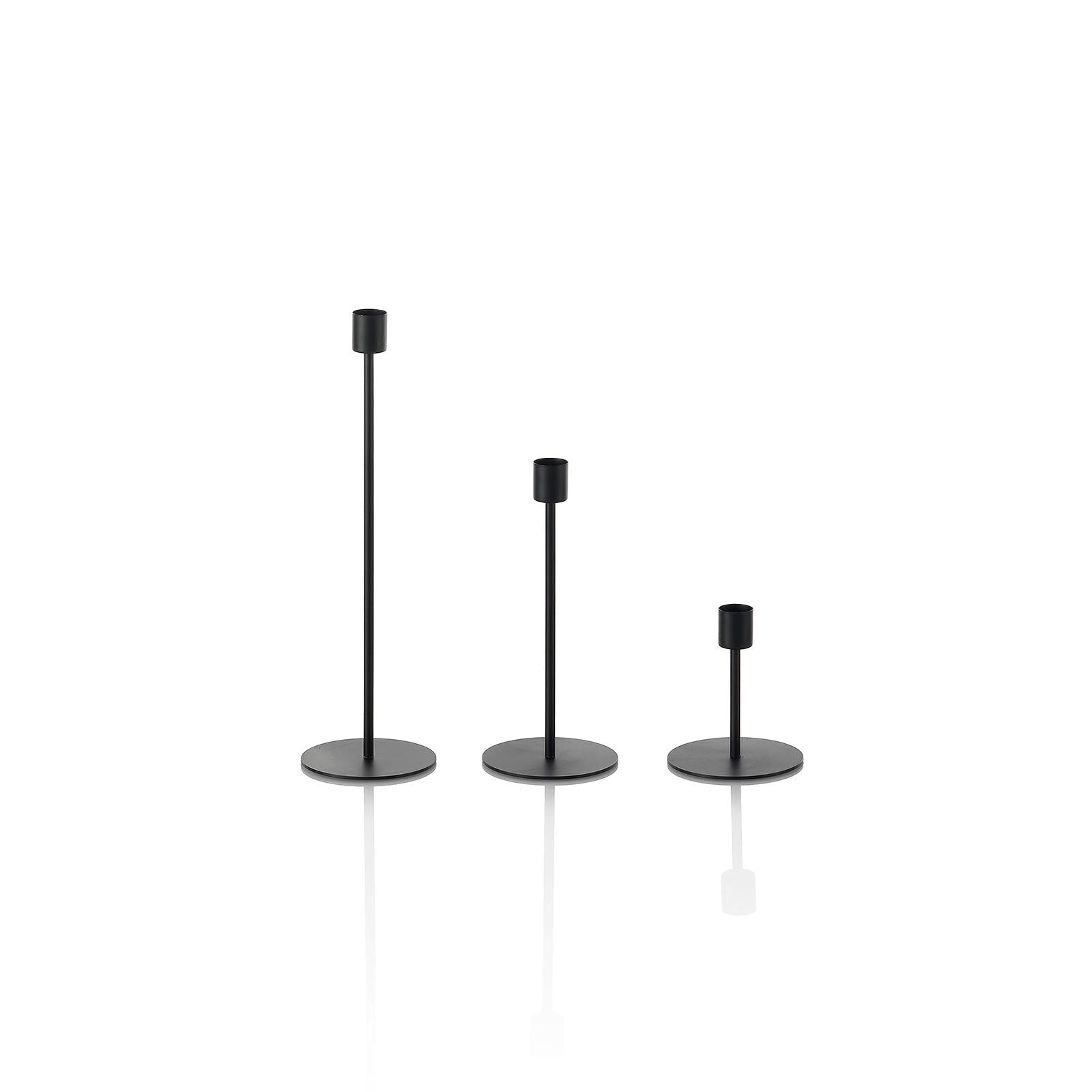 Set 3 porta candele ZEN nero