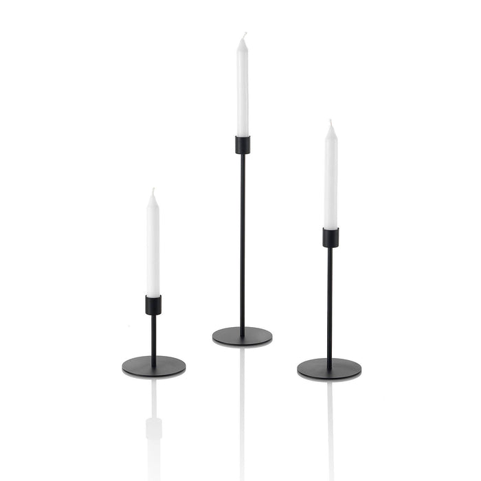 Set 3 porta candele ZEN nero