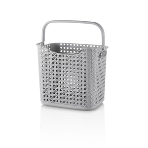 Cesto portabiancheria con manico LINO grigio