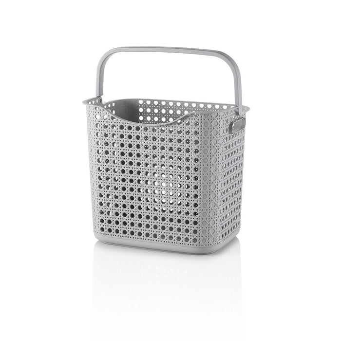 Cesto portabiancheria con manico LINO grigio
