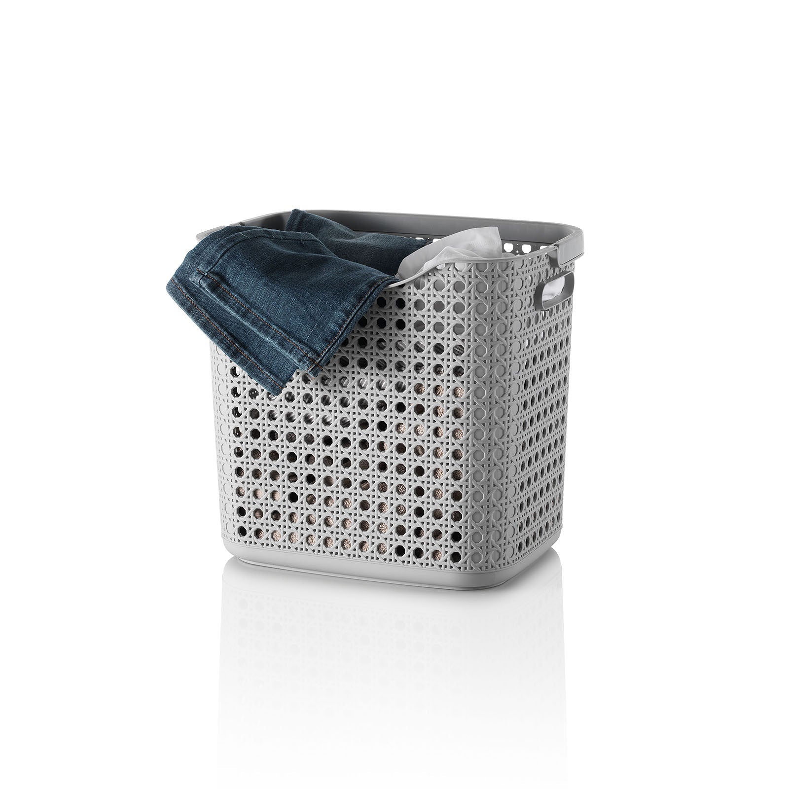 Cesto portabiancheria con manico LINO grigio