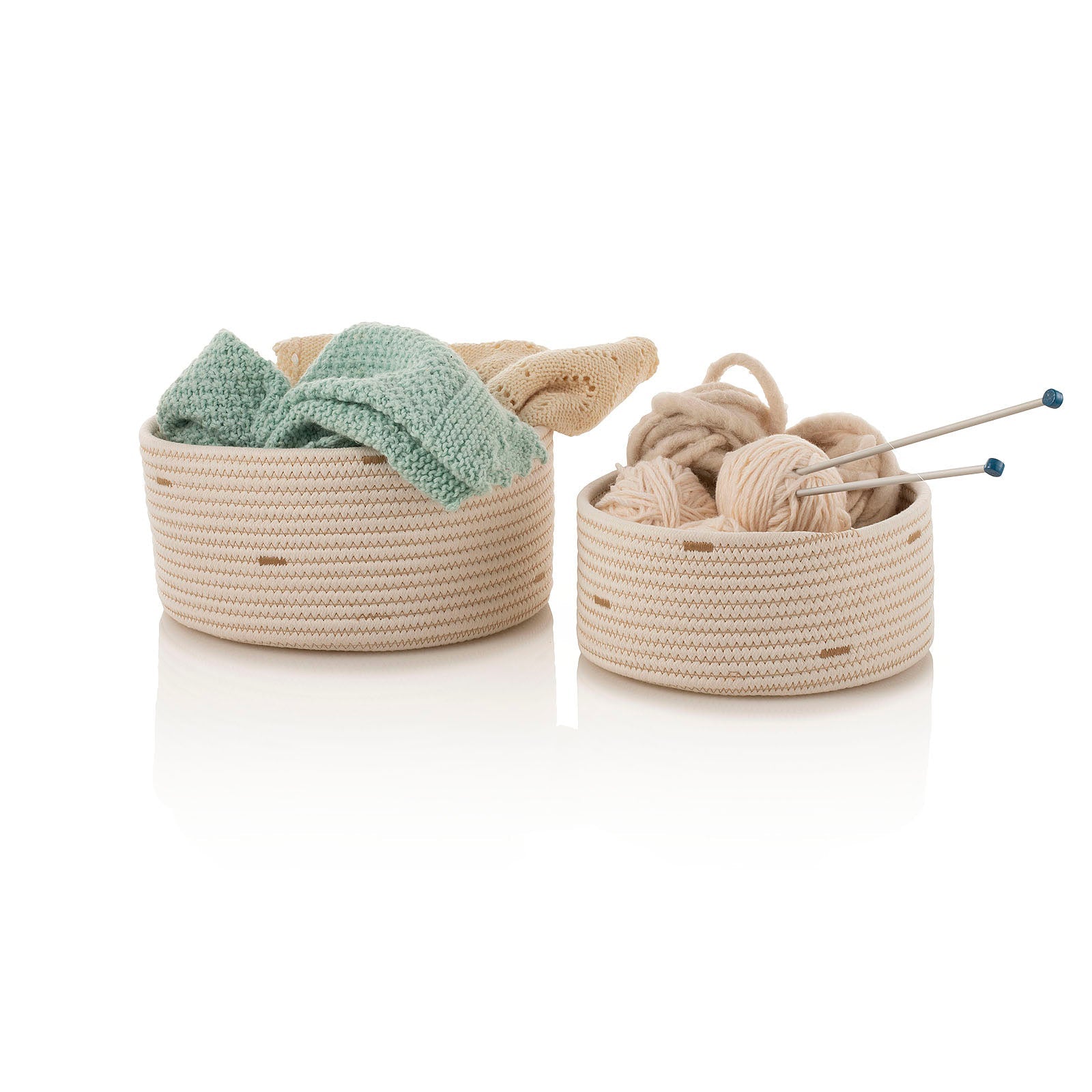 Set 2 cestini portaoggetti in cotone OMAR