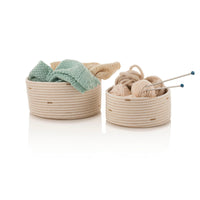 Set 2 cestini portaoggetti in cotone OMAR