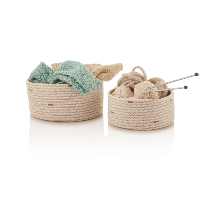 Set 2 cestini portaoggetti in cotone OMAR