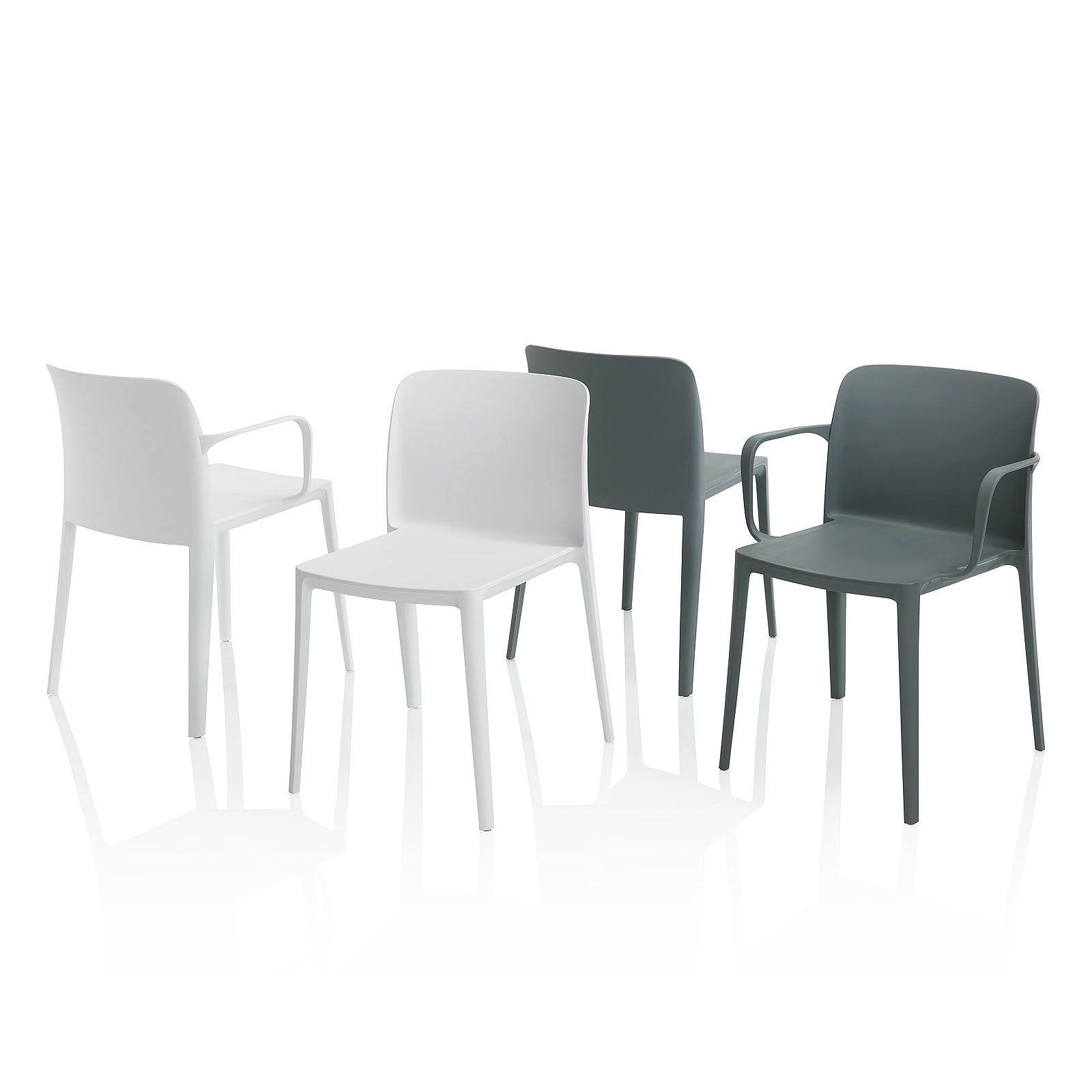 Set 4 Sedie da interno/esterno TIMMY colore grigio