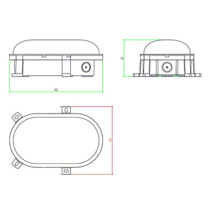 Plafoniera ovale IP54 tartaruga LED interruttore CCT doppia potenza luce parete soffitto cantina garage parcheggio balcone 230V colore GRIGIO