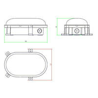 Plafoniera ovale IP54 tartaruga LED interruttore CCT doppia potenza luce parete soffitto cantina garage parcheggio balcone 230V colore BIANCO