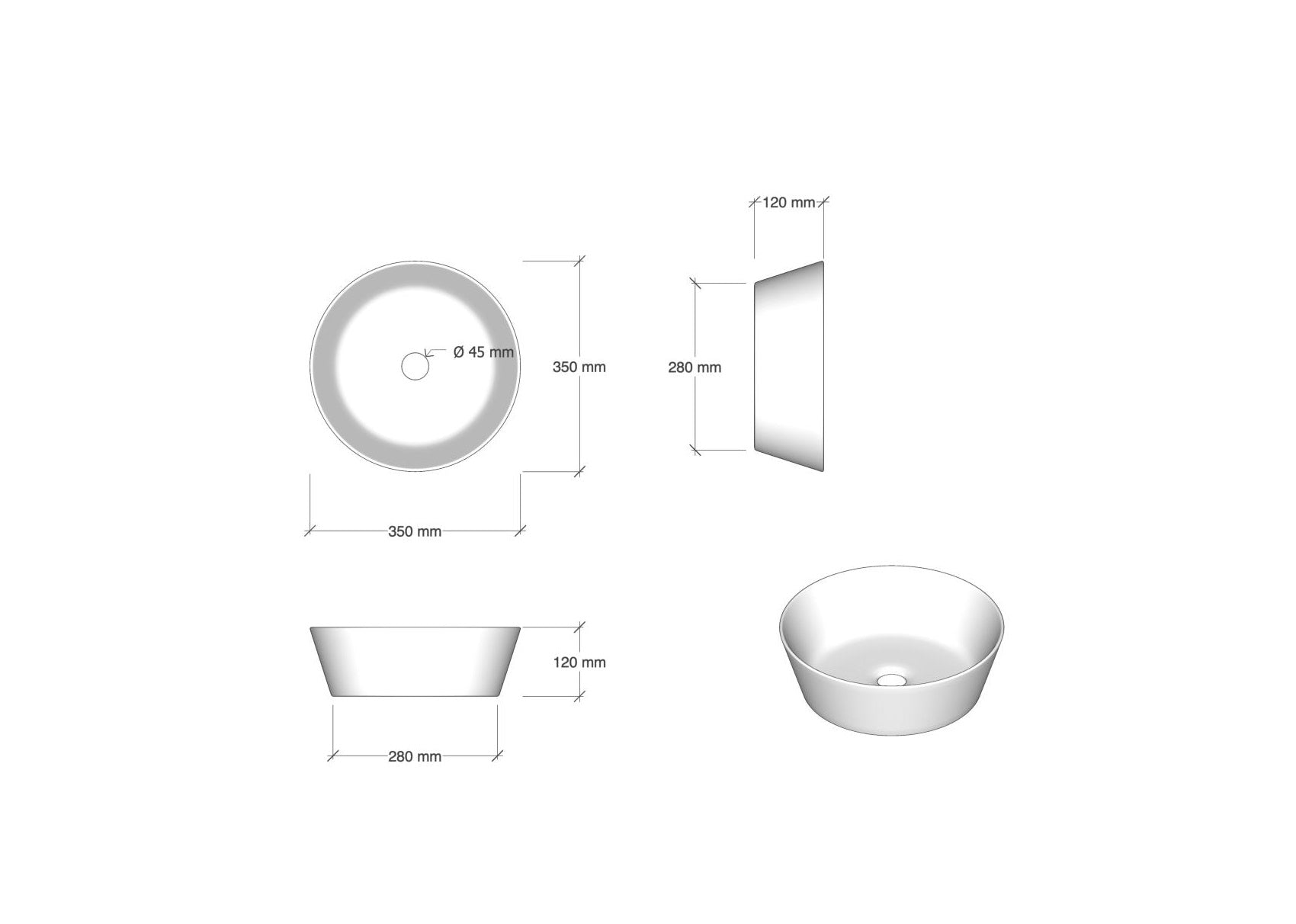 Composizione doppio lavabo 9 pezzi ASTRA bianco_225x45x190