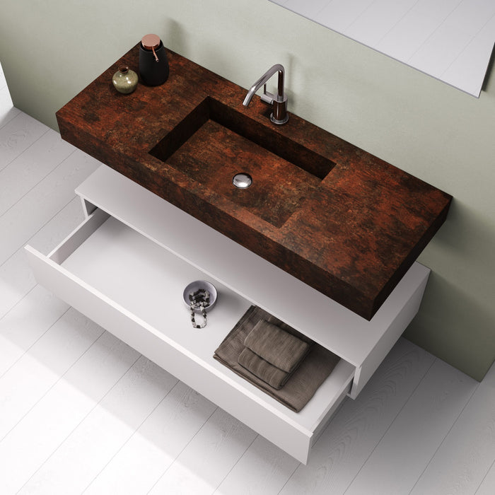 Mobile bagno composizione 5 pezzi ASTRA corten/colore bianco 