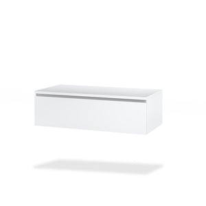 Composizione doppio lavabo 9 pezzi ASTRA cemento/bianco opaco