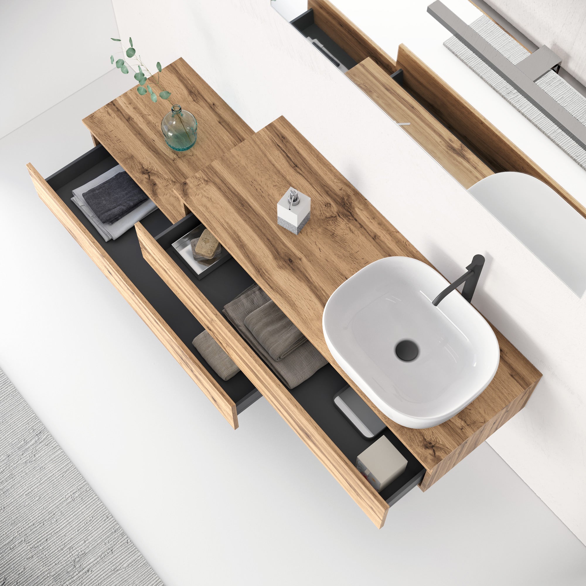 Composizione 5 pezzi ASTRA quercia