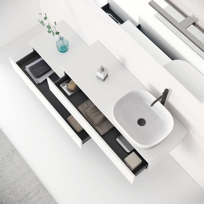 Composizione 5 pezzi ASTRA bianco opaco_140x45x190