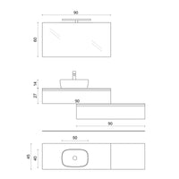 Composizione 5 pezzi ASTRA bianco opaco_140x45x190