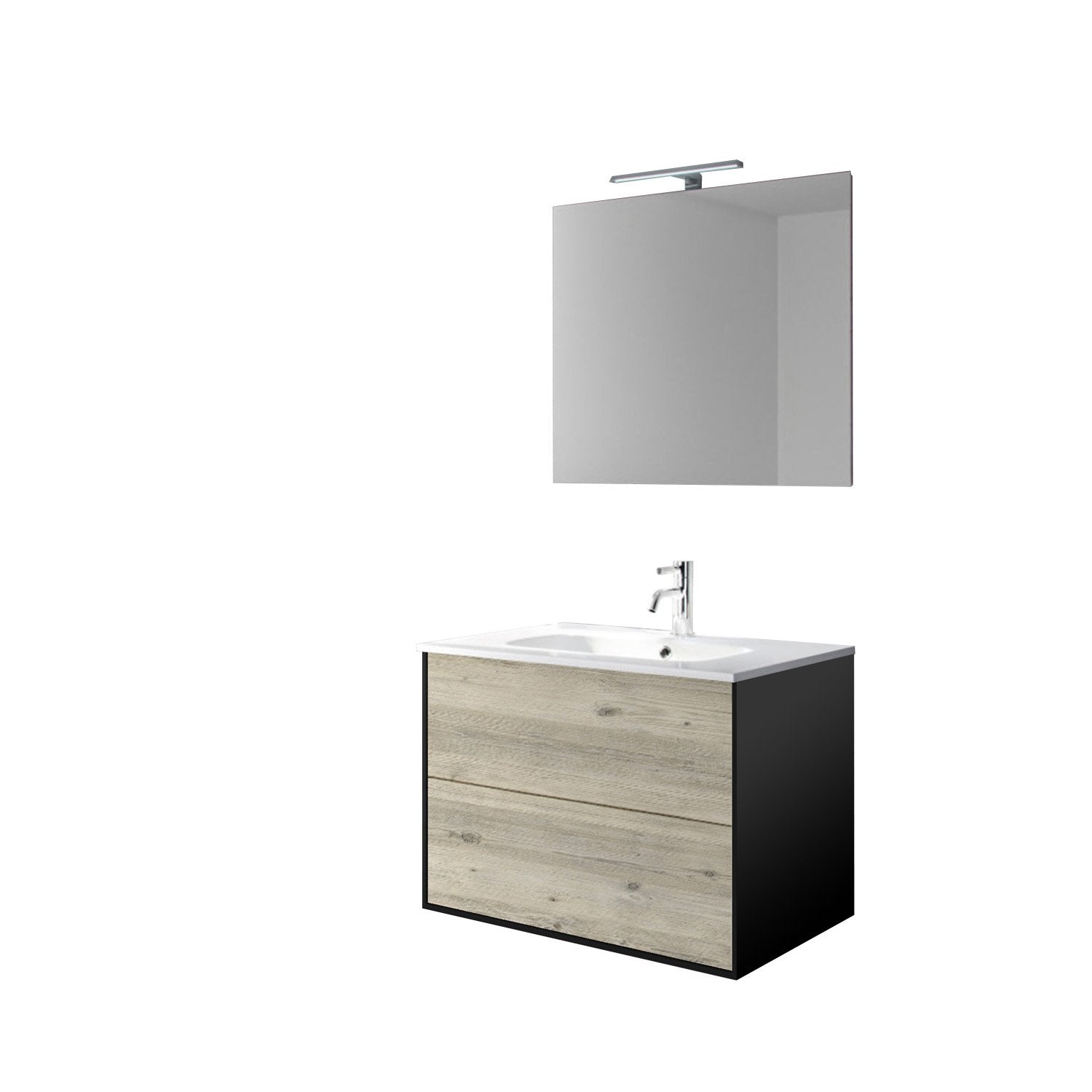 Mobile bagno composizione 4 pezzi L.81 P.46,5 H.190 cm IGEA colore pino artico
