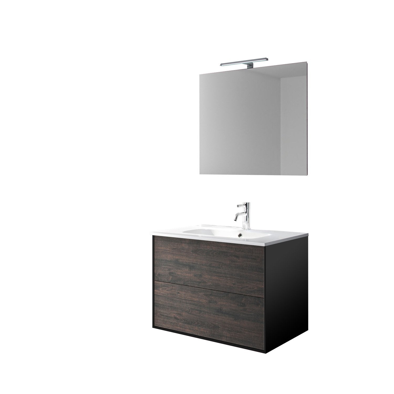 Mobile bagno composizione 4 pezzi L.81 P.46,5 H.190 cm IGEA colore testa di moro