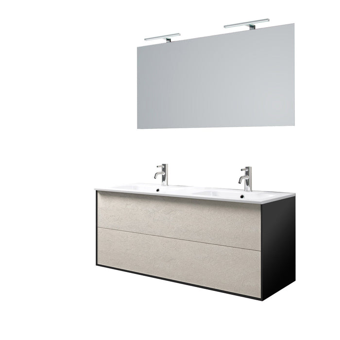 Composizione doppia vasca 5 pezzi IGEA avana