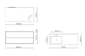 Composizione vasca SX 4 pezzi IGEA avana