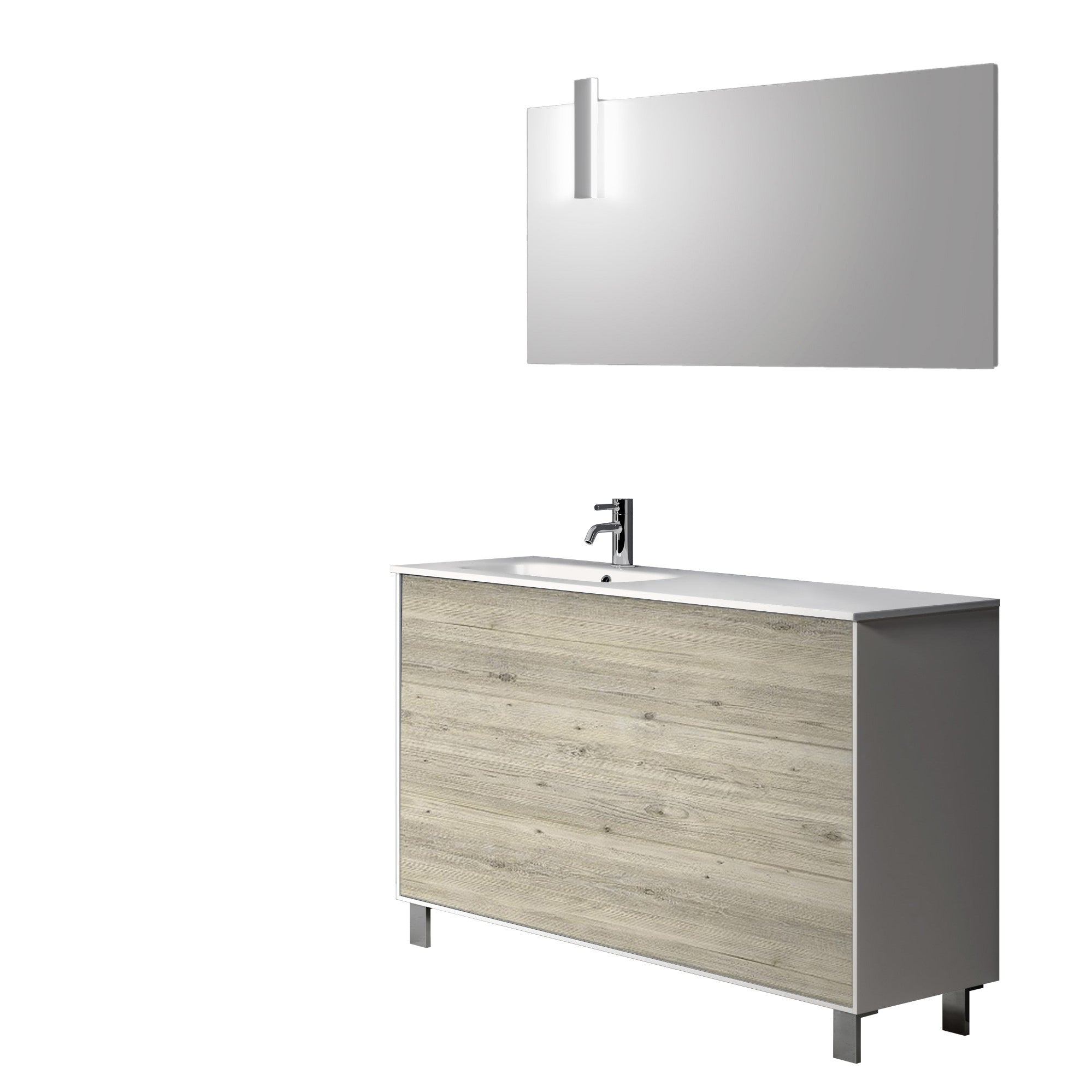 Composizione vasca SX 4 pezzi IGEA pino artico_121x46,5x190