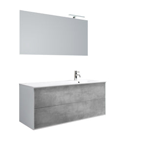 Mobile bagno composizione vasca DX 4 pezzi IGEA colore cemento
