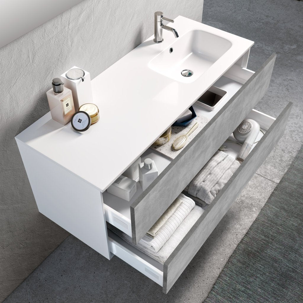 Mobile bagno composizione vasca DX 4 pezzi IGEA colore cemento