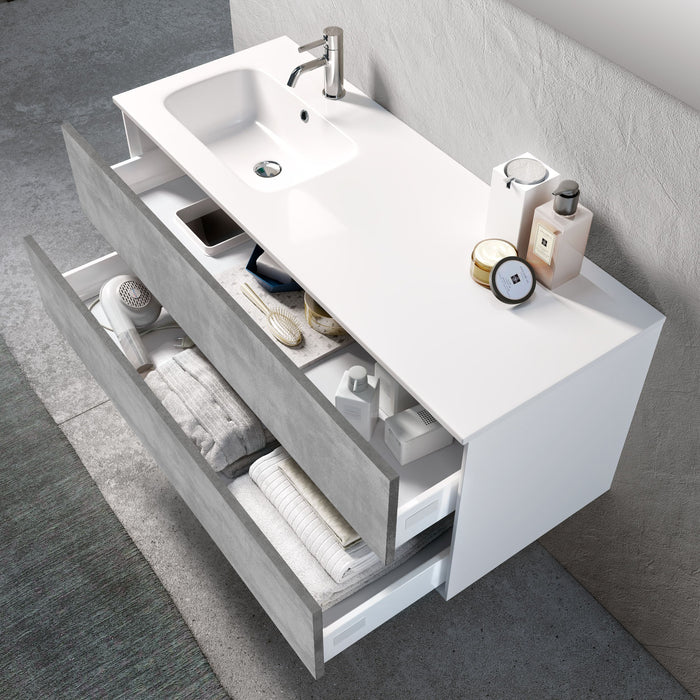Mobile bagno composizione vasca SX 4 pezzi IGEA colore cemento
