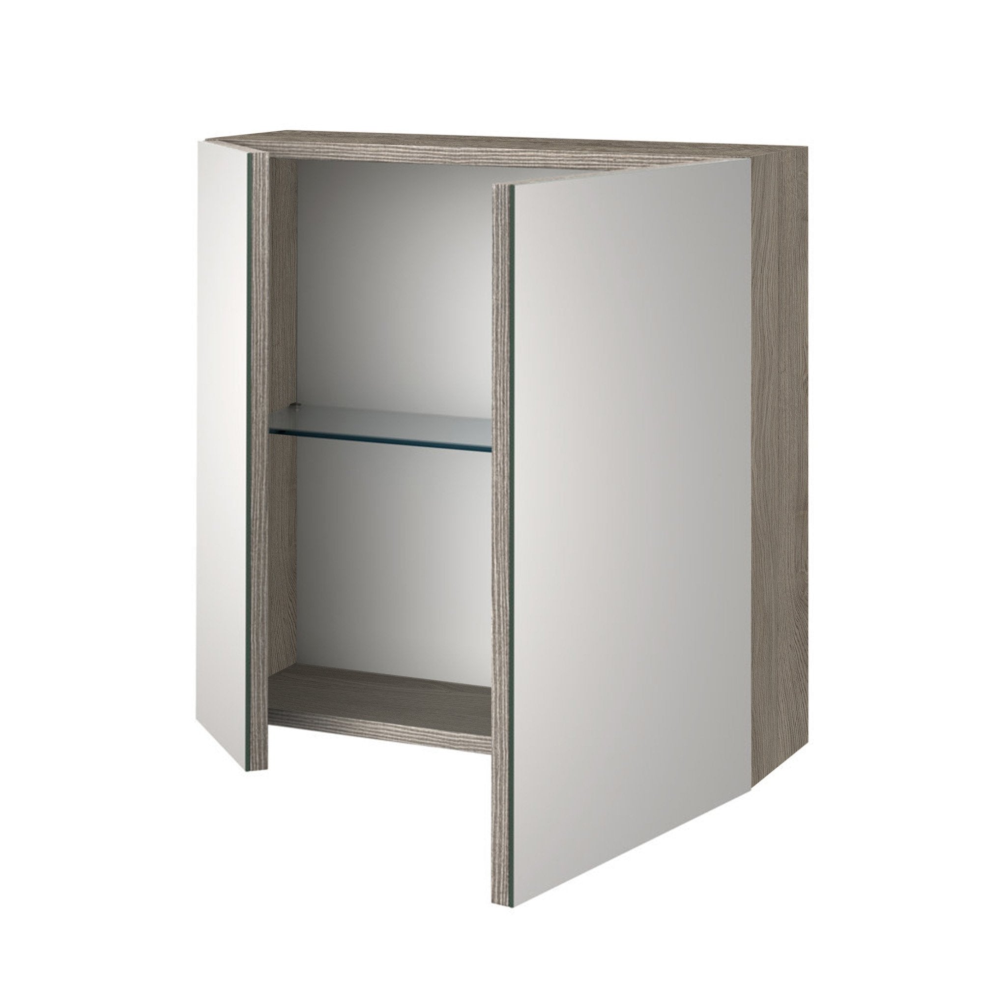 Specchio Contenitore 2 ante LARISSA-S rovere cenere