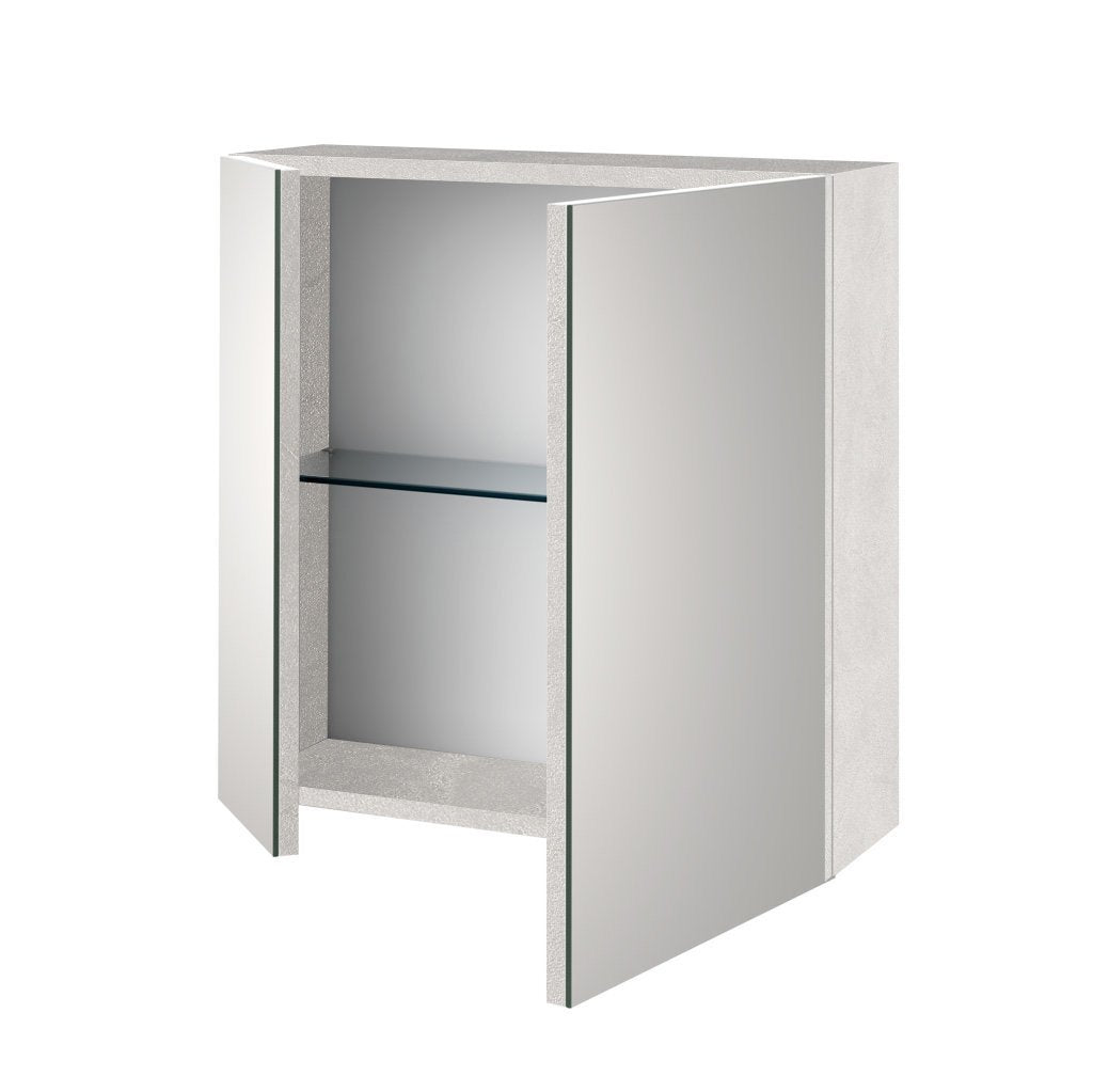 Specchio Contenitore 2 ante PLUTONE-S bianco pietra