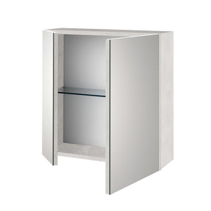 Specchio Contenitore 2 ante PLUTONE-S bianco pietra