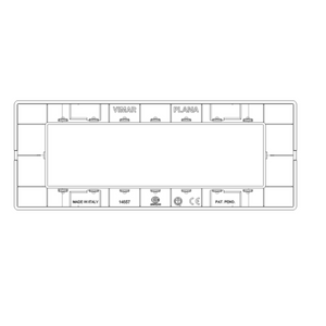 Placca vimar modello plana 7 moduli tecnopolimero 14657 *** colore avorio, confezione 1