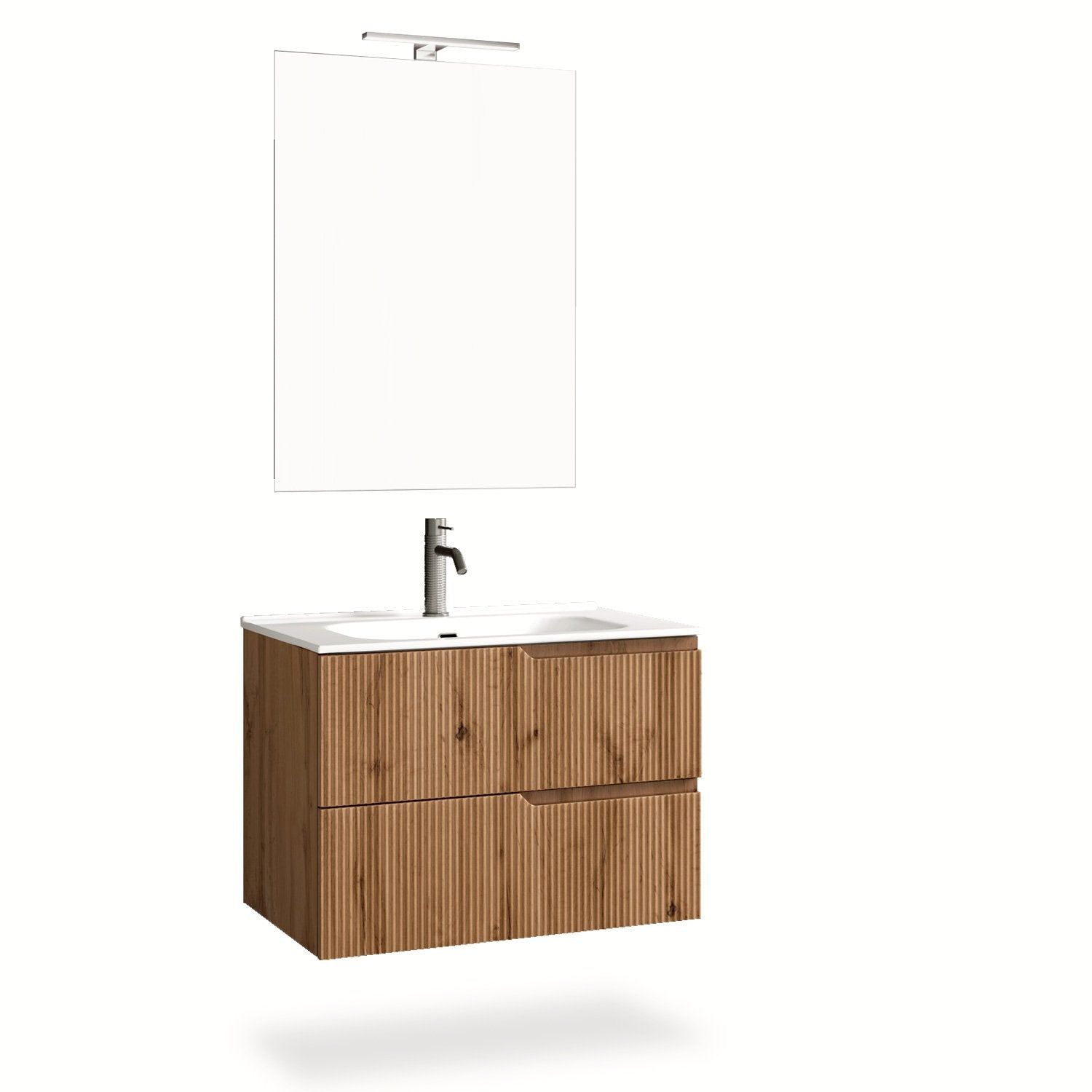 Mobile bagno composizione 4 pezzi L.81 P.46,5 H.190 cm VENERE colore quercia