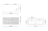 Composizione doppia vasca 5 pezzi VENERE bianco opaco