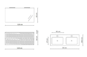 Composizione doppia vasca 5 pezzi VENERE quercia
