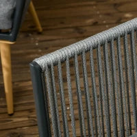 Set da Giardino in Rattan Sintetico da 4 Posti con 1 Divano, 2 Poltrone e 1 Tavolino, 7 Cuscini Inclusi, Grigio