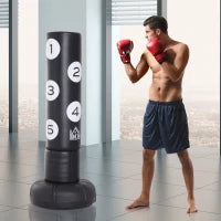Sacco da Boxe da Terra con Bersagli, 70x70x176cm, Nero